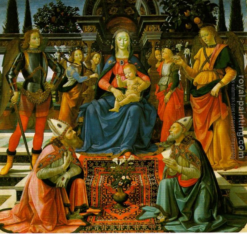 Domenico Ghirlandaio : Domenico Ghirlandaio Madonna and Child enthroned with Saint